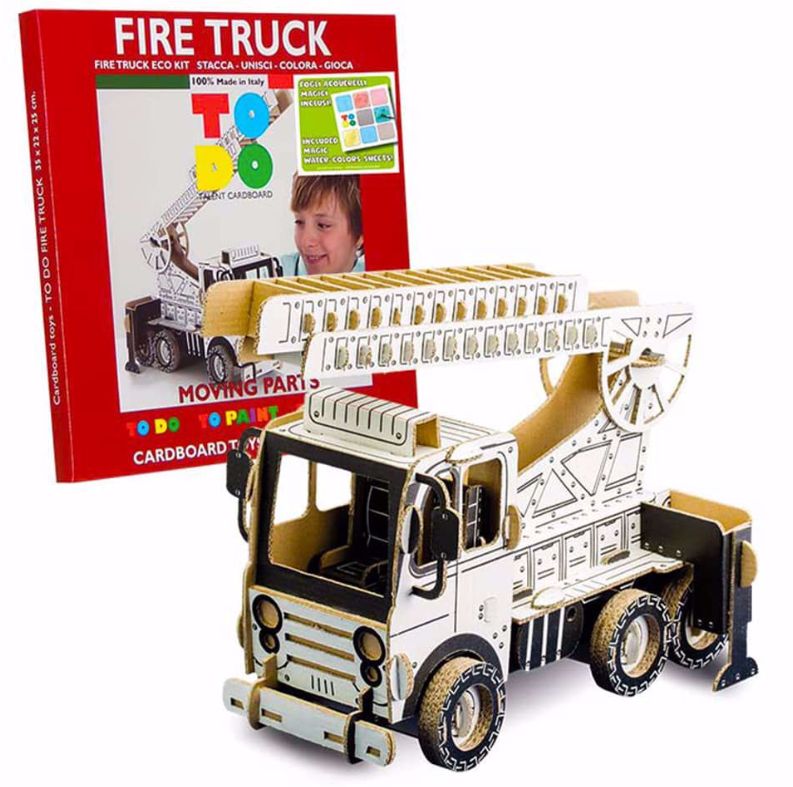 CAMION DEI POMPIERI - FIRE TRUCK TODO In Cartone da Costruire e Colorare