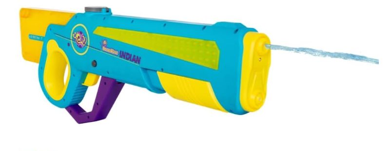 ODS - Splashmatic Indian - Pistola ad Acqua Automatica con Luci, Ricarica USB-C, Serbatoio 1000 ml, Gittata 8-10 m, Funzionamento Manuale e Automatico con Autopescaggio, 60 cm