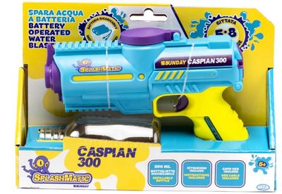 ODS Splashmatic Caspian 300,  Batteria con Ricarica USB, Pistola ad Acqua 18 cm, Capacità Serbatoio 300 ml, Colore Azzurro