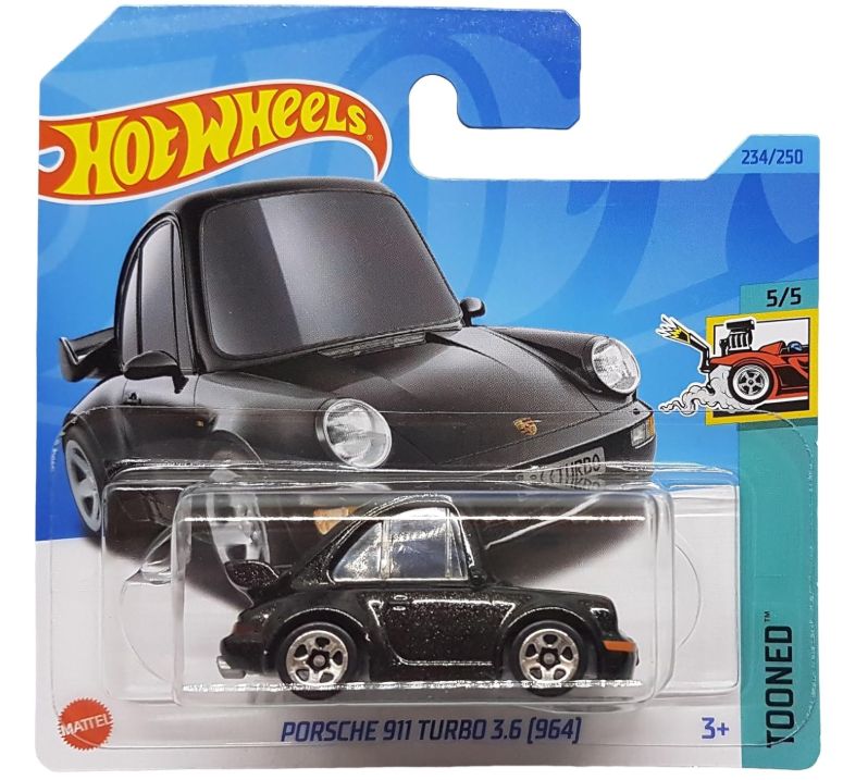 Hot Wheels - Porsche 911 Turbo 3.6 [964] - Tooned 5/5 - HKG69 - Short Card - Nero metallizzato