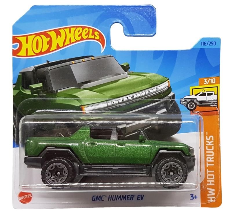Hot Wheels - GMC Hummer EV - HW Hot Trucks 3/10 - HKK58 - Short Card - GM - verde scuro metallizzato - Mattel 2023-1:64