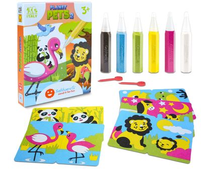 Sabbiarelli Sand-it For Fun - Kit Planet Pets Pianeta Cuccioli 2 - Set Lavoretti Creativi: Colora con la Sabbia gli animali  Bambini Anni 3+