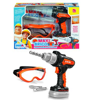 Maxi Brico Trapano Giocattolo con Occhiali Maxi Brico Trapano Giocattolo con Occhiali