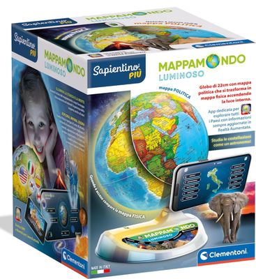 Clementoni Sapientino Esploramondo Luminoso - Globo Interattivo Parlante, Mappamondo Bambini