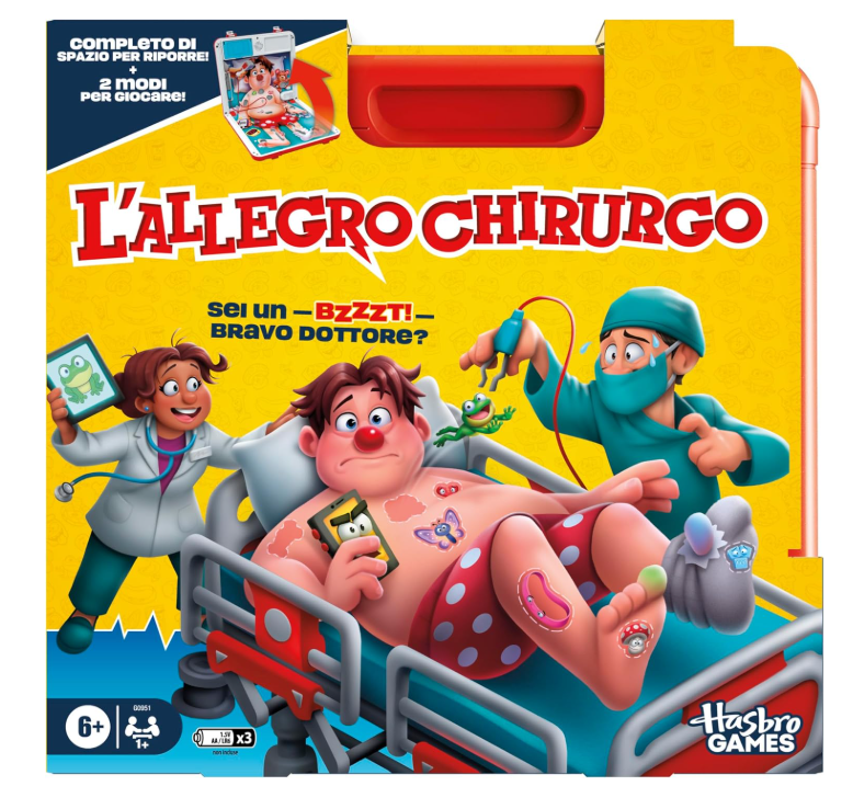 L'Allegro Chirurgo, gioco da tavolo elettronico con valigetta tutto in uno - Versione italiana L'Allegro Chirurgo, gioco da tavolo elettronico con valigetta tutto in uno - Versione italiana