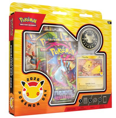 Collezione Pokémon Day 2026 del GCC Pokémon 30th Anniversario (una carta promozionale olografica, una moneta e tre buste di espansione)