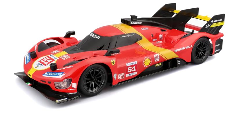 MAISTO Radiocomando Ferrari 499P LMH #51 2023 - Modellino Realistico Auto in Scala 1:16 con Radiocomando, Batteria e Ricarica USB, Licenza Ufficiale Ferrari