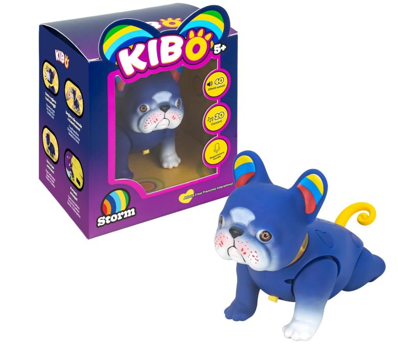 Rocco Giocattoli Kibo Storm, Bulldog Francese Interattivo, per Bambini dai 5 anni in su, Due Modalià di Gioco