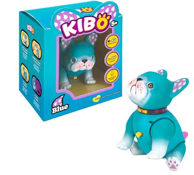 Rocco Giocattoli Kibo Blue, Bulldog Francese Interattivo, per Bambini dai 5 anni in su, Due Modalià di Gioco