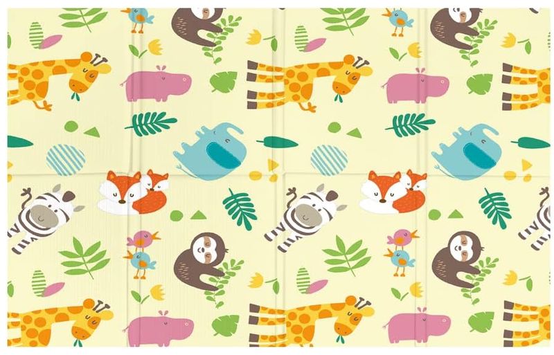 Sport One Tappeto Pieghevole per Bambini con Fantasia Foresta Dimensioni 200cm x 150 cm e 1 cm di altezza