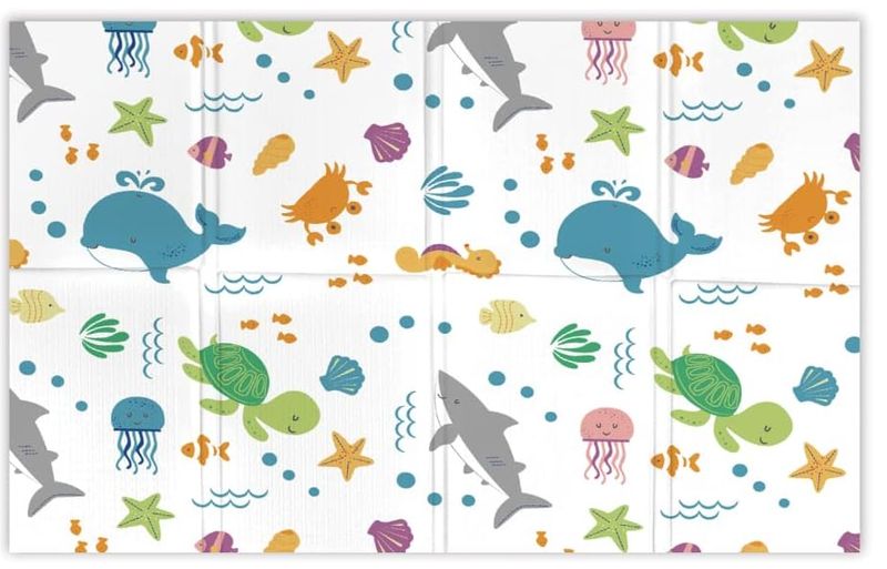 Sport One Mandelli Tappeto Pieghevole per Bambini Misura 200cm x 150cm spessore 1 cm Fantasia Oceano