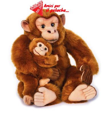 Venturelli lelly peluchee Scimpanzè con Baby Dimensioni 44 cm