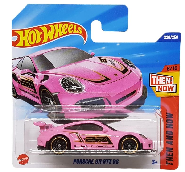 Hot Wheels - Porsche 911 GT3 RS – Then and Now 8/10 – JBB35 – Short Card – Rosa – Mattel 2025 – 1:64