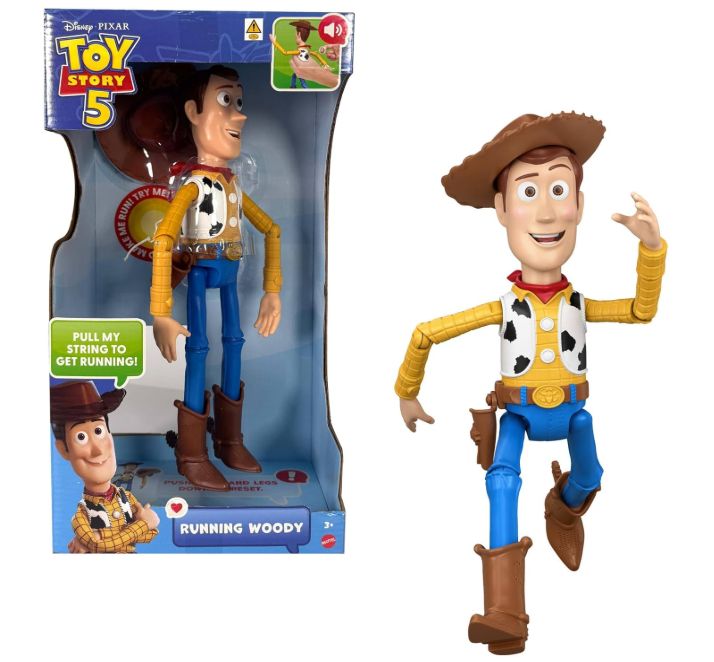 Mattel Toy Story 5 Personaggio Running Woody Parlante con più di 50 Frasi