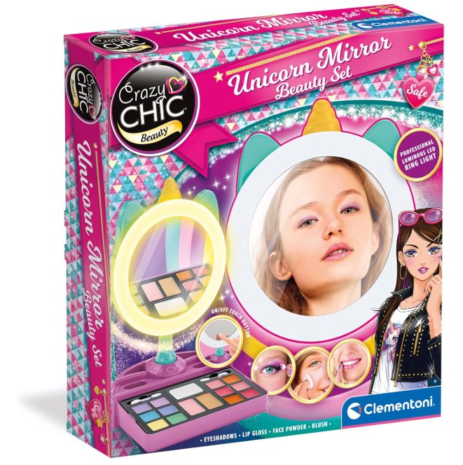 Clementoni Crazy Chic Unicorn Mirror Beauty Set Trousse