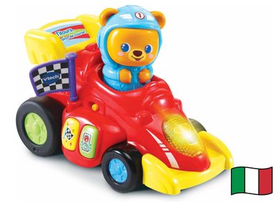VTech Tobia, Pronti, Partenza, Via!, Macchinina Giocattolo con 2 Modalità di Partenza, Macchinina per Bambini con Più di 45 Canzoni e Suoni Regolabili, Lingua Italiana, Batterie Incluse, 12-36 Mesi VTech Tobia, Pronti, Partenza, Via!, Macchinina Giocattolo con 2 Modalità di Partenza, Macchinina per Bambini con Più di 45 Canzoni e Suoni Regolabili, Lingua Italiana, Batterie Incluse, 12-36 Mesi