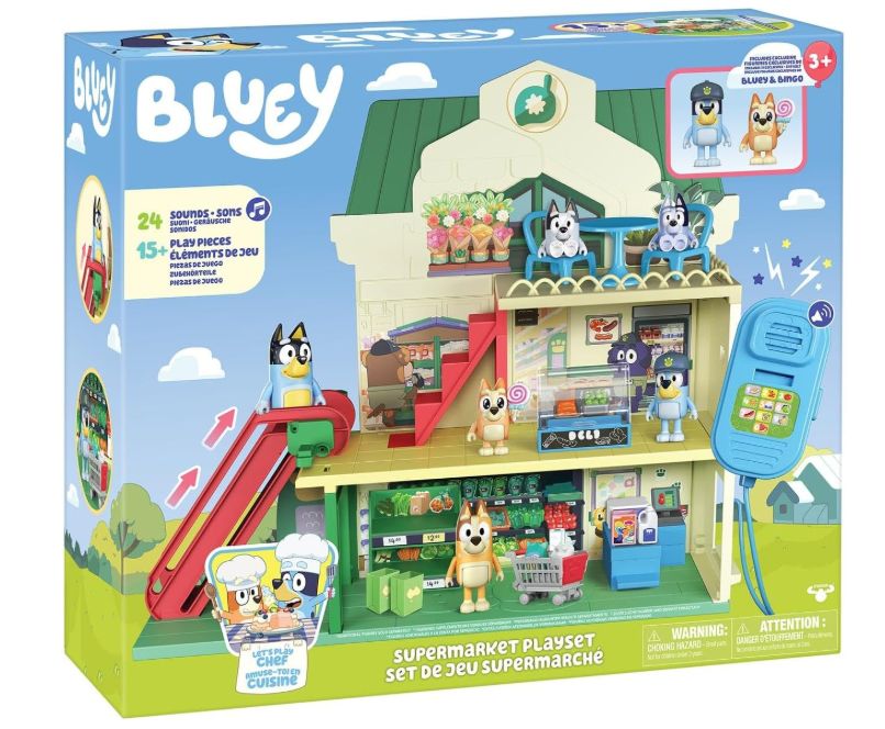 Bluey Il Supermercato di Bluey con 2 personaggi e accessori Bluey Il Supermercato di Bluey con 2 personaggi e accessori
