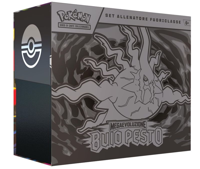 Pokémon Set Allenatore Fuoriclasse dell’espansione Megaevoluzione - Buio Pesto del GCC Pokémon (1 carta promozionale a figura intera, 9 buste di espansione e accessori premium), Edizione in Italiano