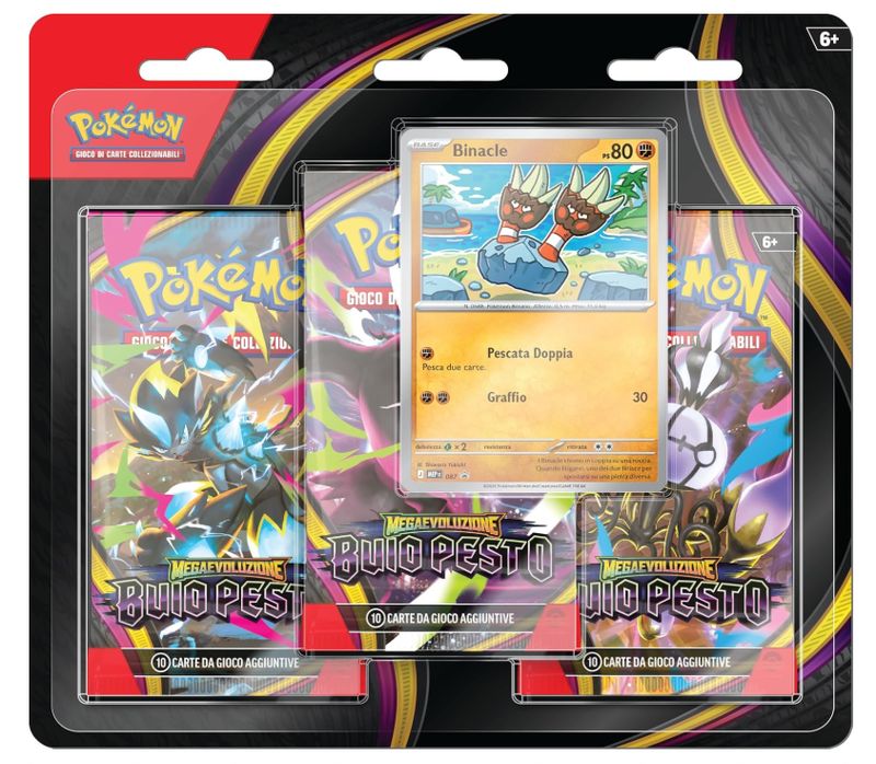 Pokémon: confezione da tre buste dell’espansione Megaevoluzione - Buio Pesto del GCC Pokémon (1 carta promozionale olografica e 3 buste di espansione), Edizione in Italiano