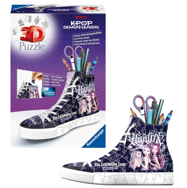 Ravensburger - Puzzle 3D Portapenne Sneaker Super K-Pop Demon Hunters, Puzzle 3D Bambini 8 Anni