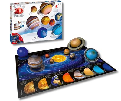 Ravensburger - Puzzle 3D Sistema Solare 522 pezzi, Puzzle 6+ anni