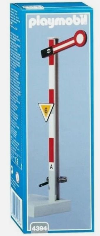 PLAYMOBIL 4394 Segnale Treno Insegna Rosso-Bianco  Nero- Bianco NUOVO
