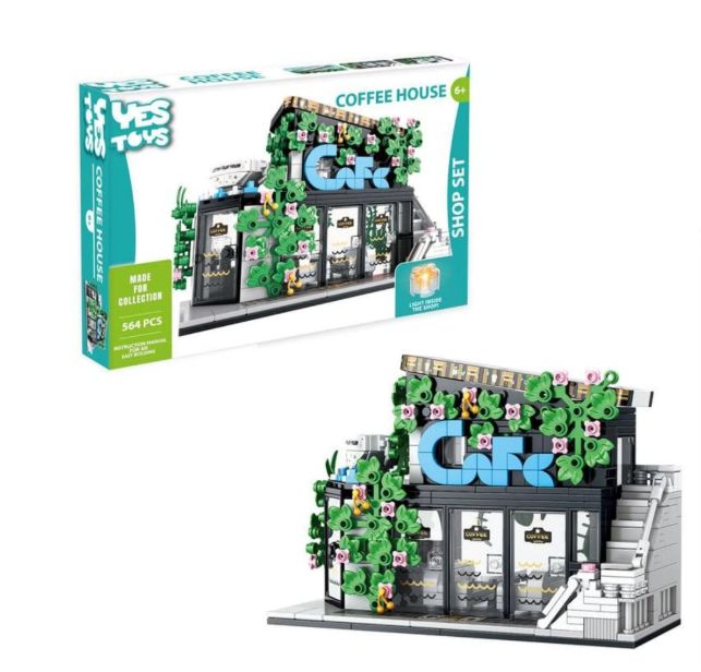 Set da costruzione YesToys "Coffee House" con luci - 564 pezzi - colorato