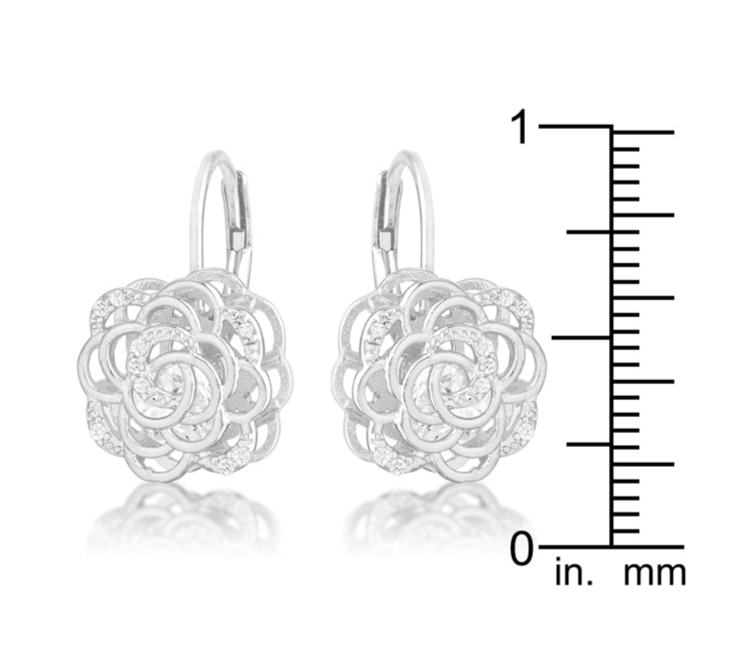 Camelia Drop Earrings Silver
