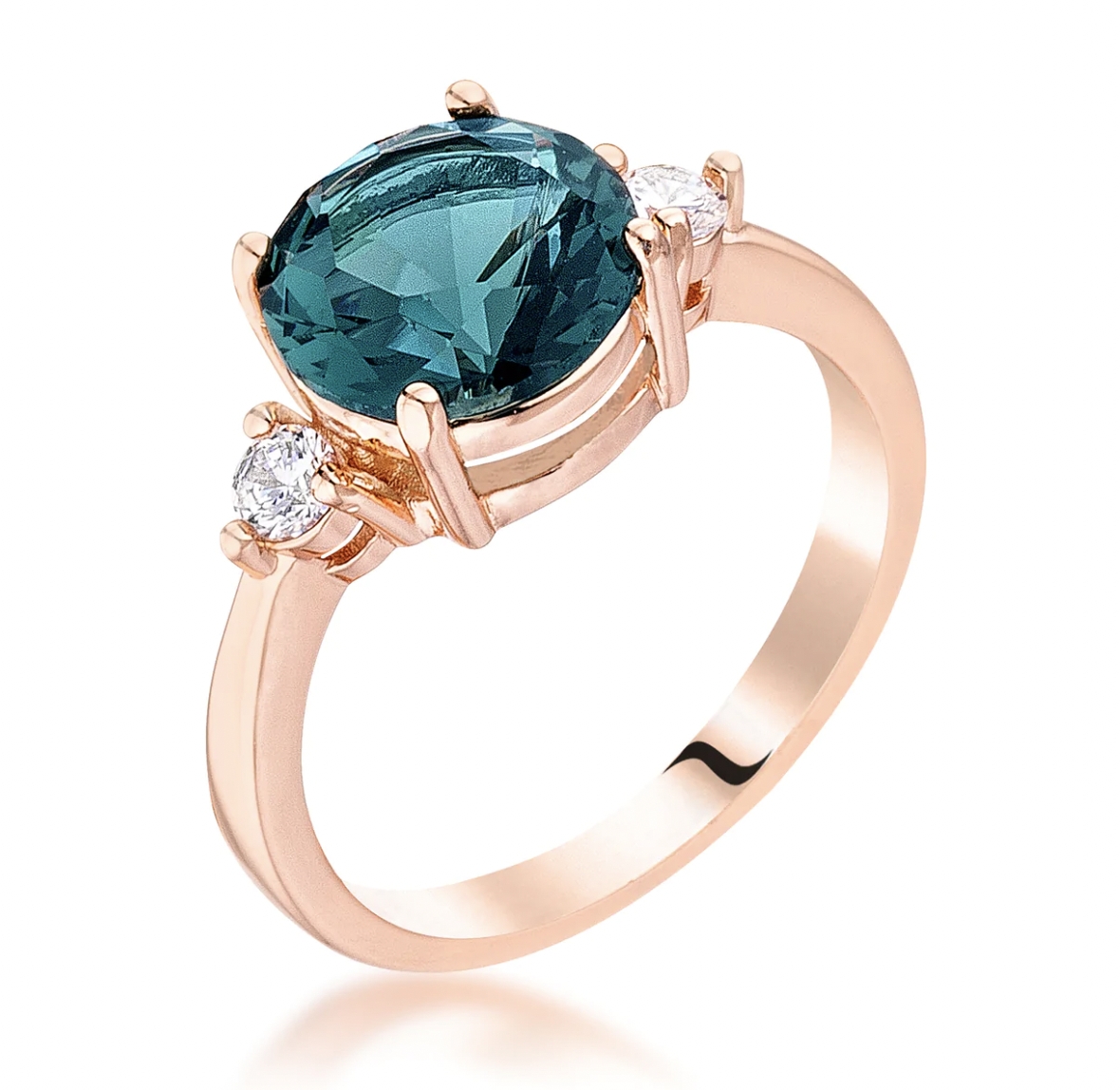 Rose Gold Plated Blue Green Ring