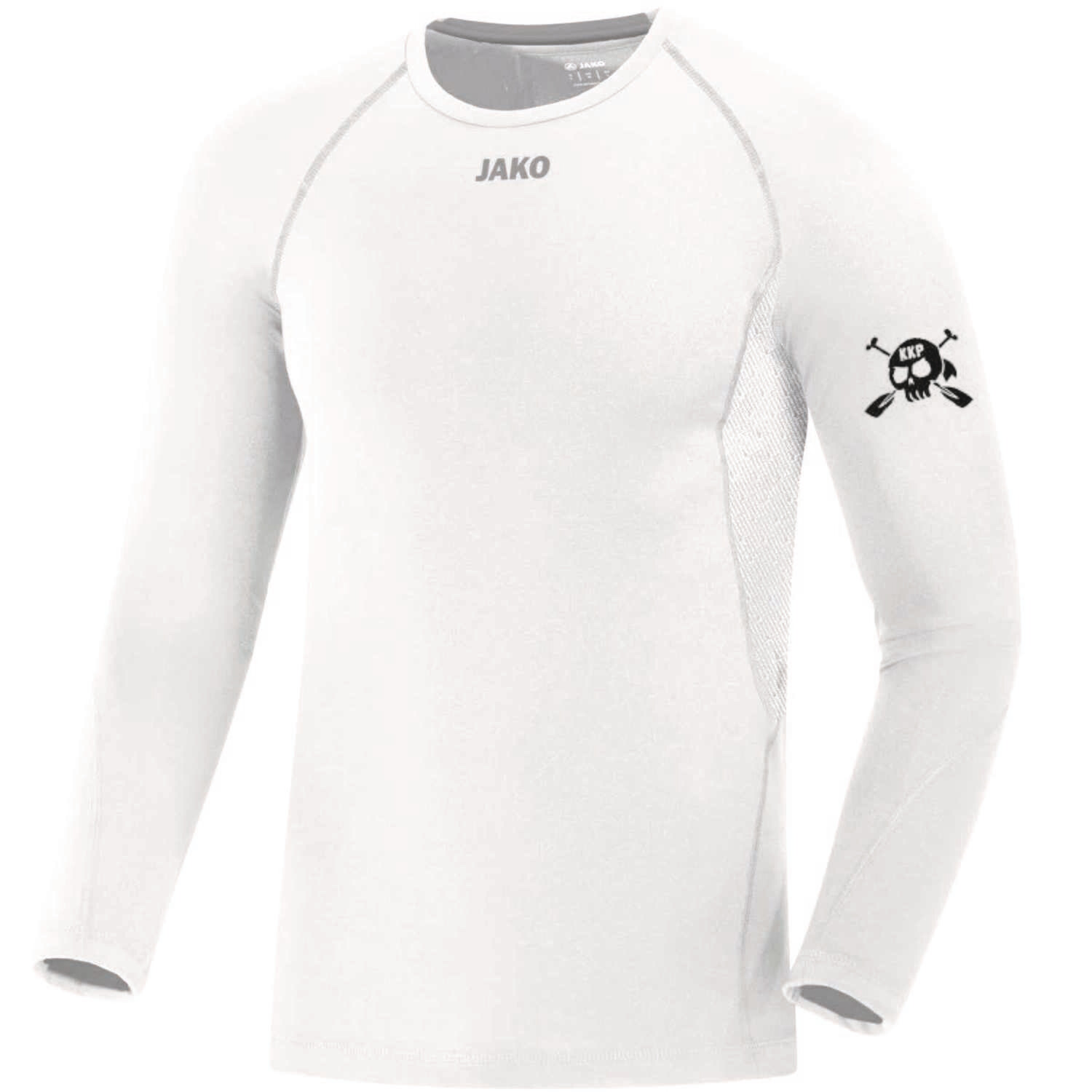 KKP Longsleeve Compression weiß inkl. Ärmeldruck, Ärmeldruck: Totenkopf