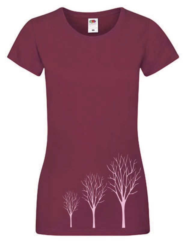 Ladies Sofspun® T mit rosa Print