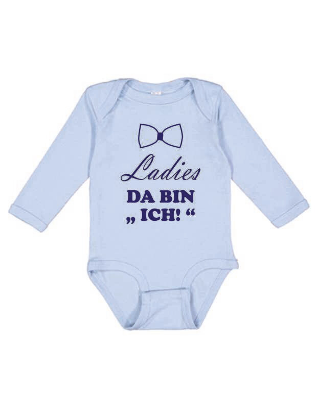 Rabbit Skins Infant Fine Jersey Long Sleeve Bodysuit mit Druck