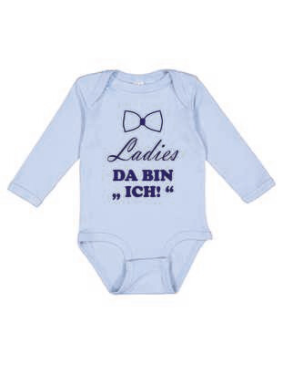 Rabbit Skins Infant Fine Jersey Long Sleeve Bodysuit mit Druck Rabbit Skins Infant Fine Jersey Long Sleeve Bodysuit mit Druck
