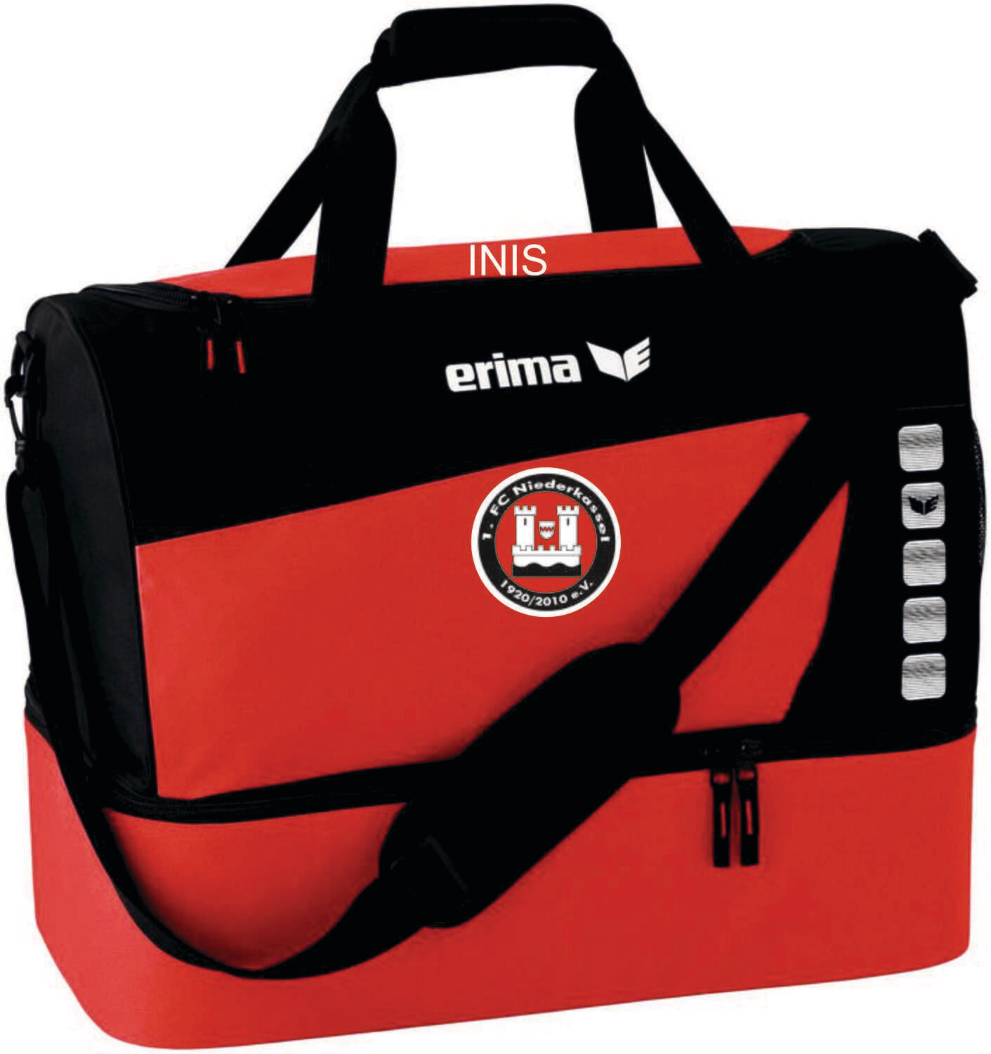 Erima CLUB 5 SPORTTASCHE MIT BODENFACH inkl. FCN Logo, Größe: L - 94,5 Liter