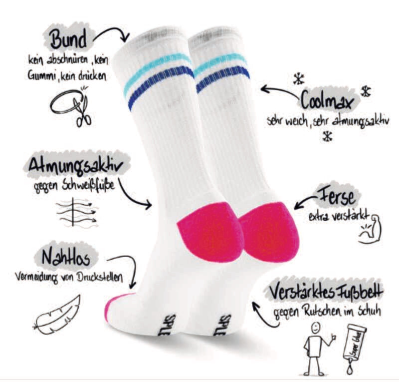 Splends Tennissocke Classic Spin White