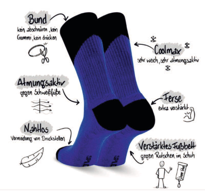Splends Tennissocke Flat Serve Blue