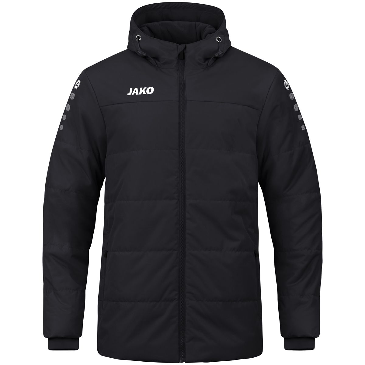 JAKO Coachjacke Team mit Kapuze Senior, Größe: 164, Farbe: schwarz