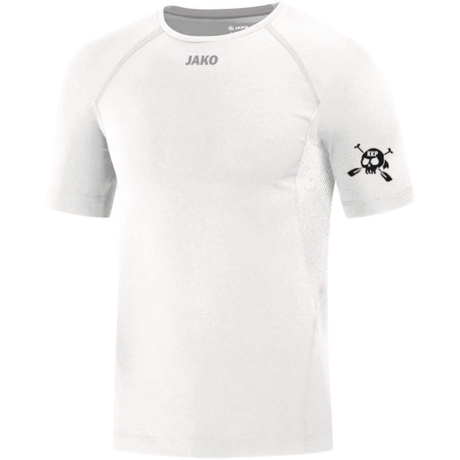 KKP T-Shirt Compression 2.0 weiß inkl. Ärmeldruck, Ärmeldruck: Totenkopf