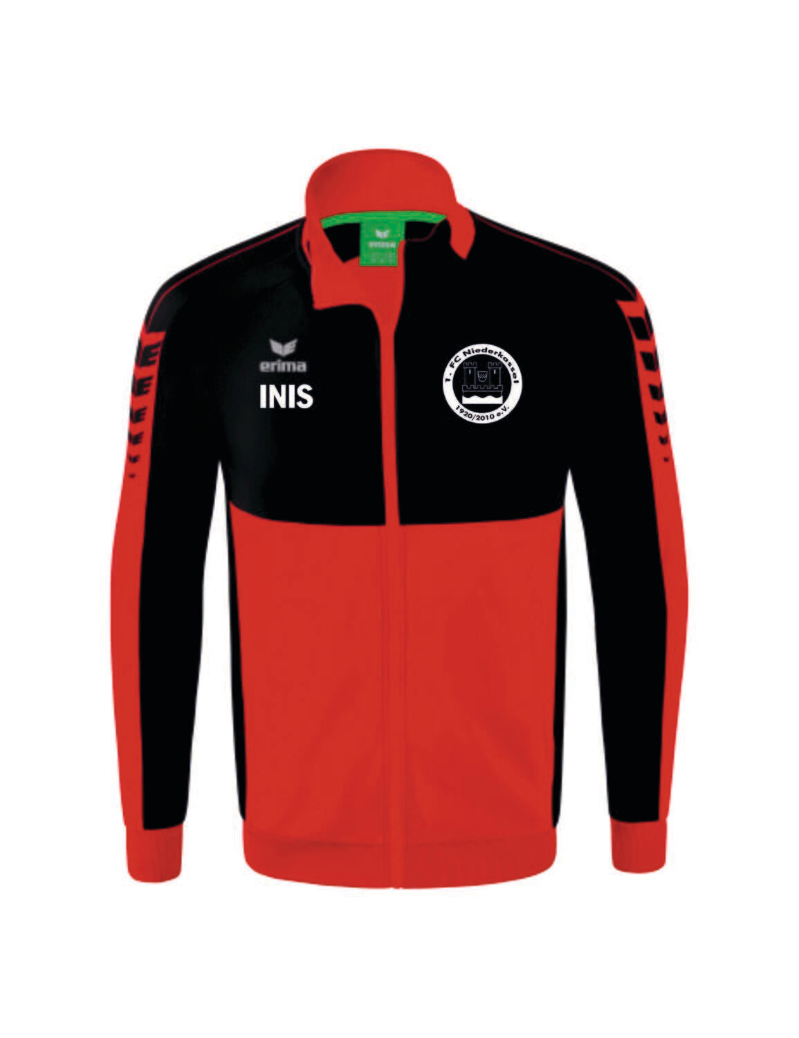 Erima SIX WINGS WORKER JACKE inkl. FCN Logo, Farbe: rot/schwarz