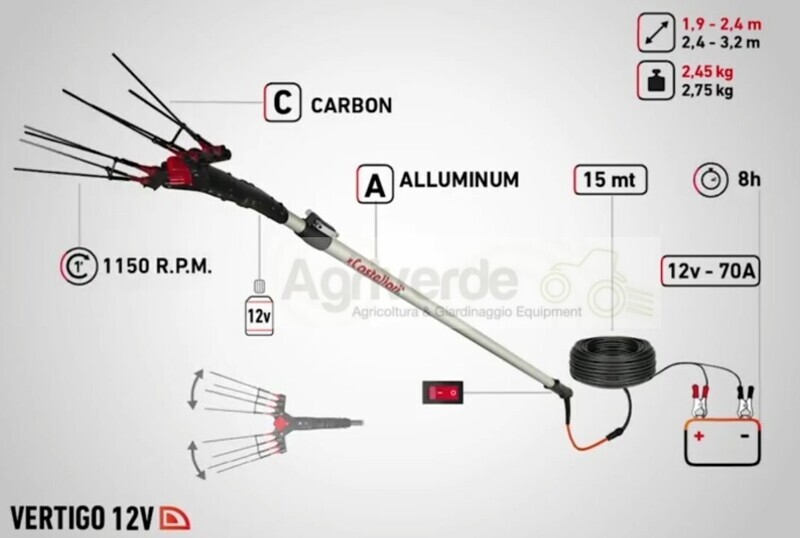 ABBACCHIATORE ELETTRICO CASTELLARI VERTIGO L 12V