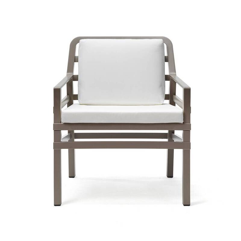 POLTRONA ARIA  TORTORA CON CUSCINO BIANCO
