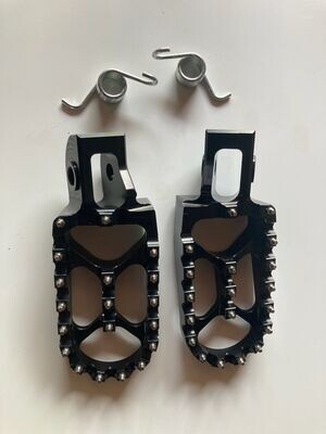 OEM Cleated Aluminum Foot Pegs with Spring fits TSE & FSE R Models.