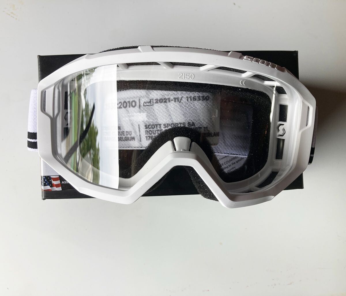 Scott Primal Goggles, White/Black, Clear Lens
