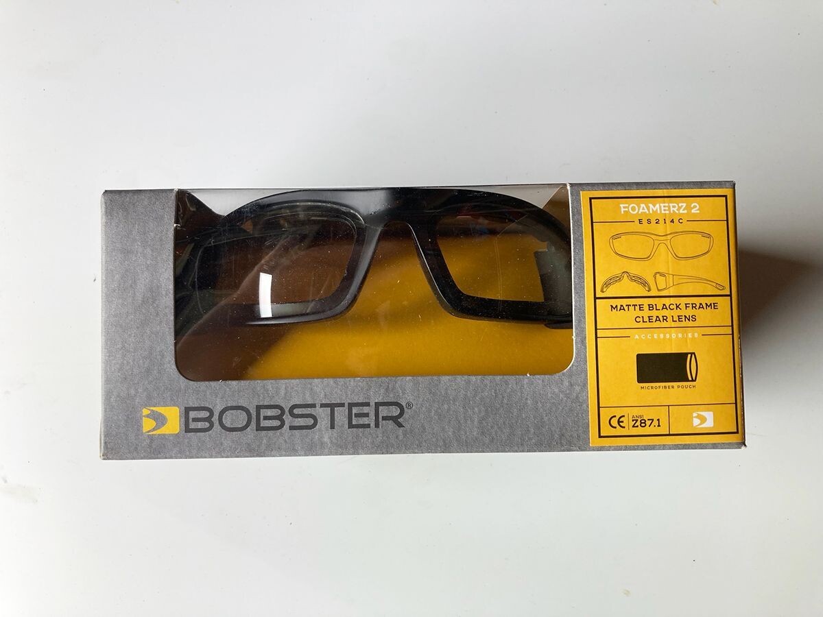 Bobster Enduro, Off Road Glasses. Black frame with foam insert, clear lens