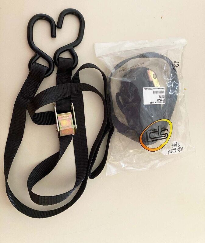 1" x 6' Cam Buckle Straps with Rubber Coated S Hooks