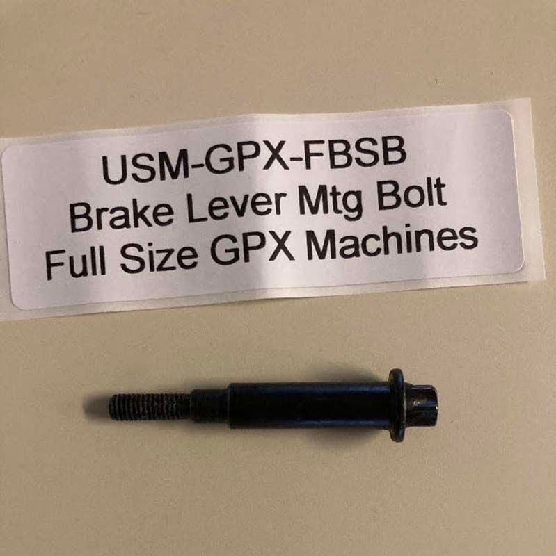 OEM Brake Lever Mounting Bolt. Fits full size GPX machines with SZC front Brake.