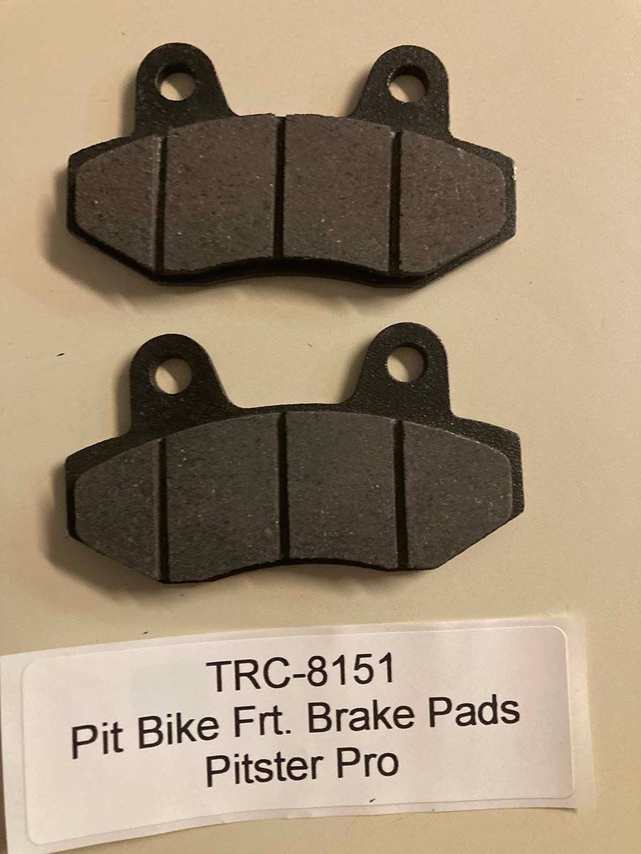 Rear brake pads for Pitster/GPX pit bikes.