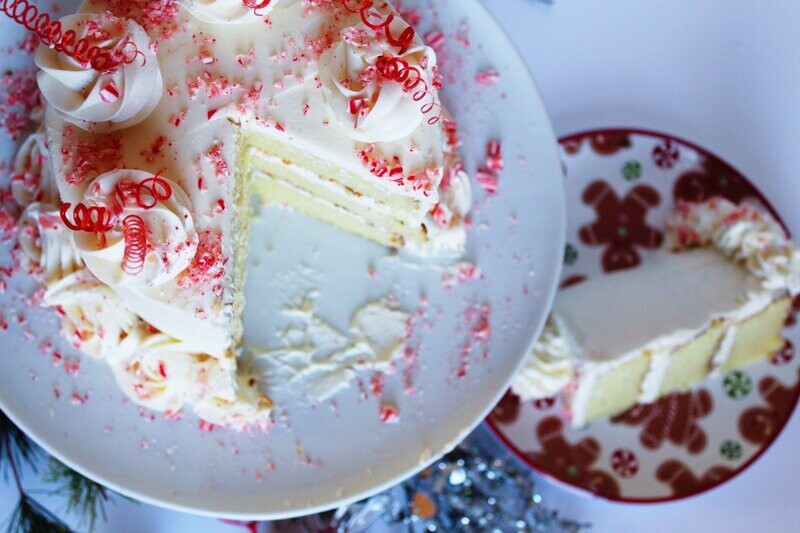 White Chocolate Peppermint Cake