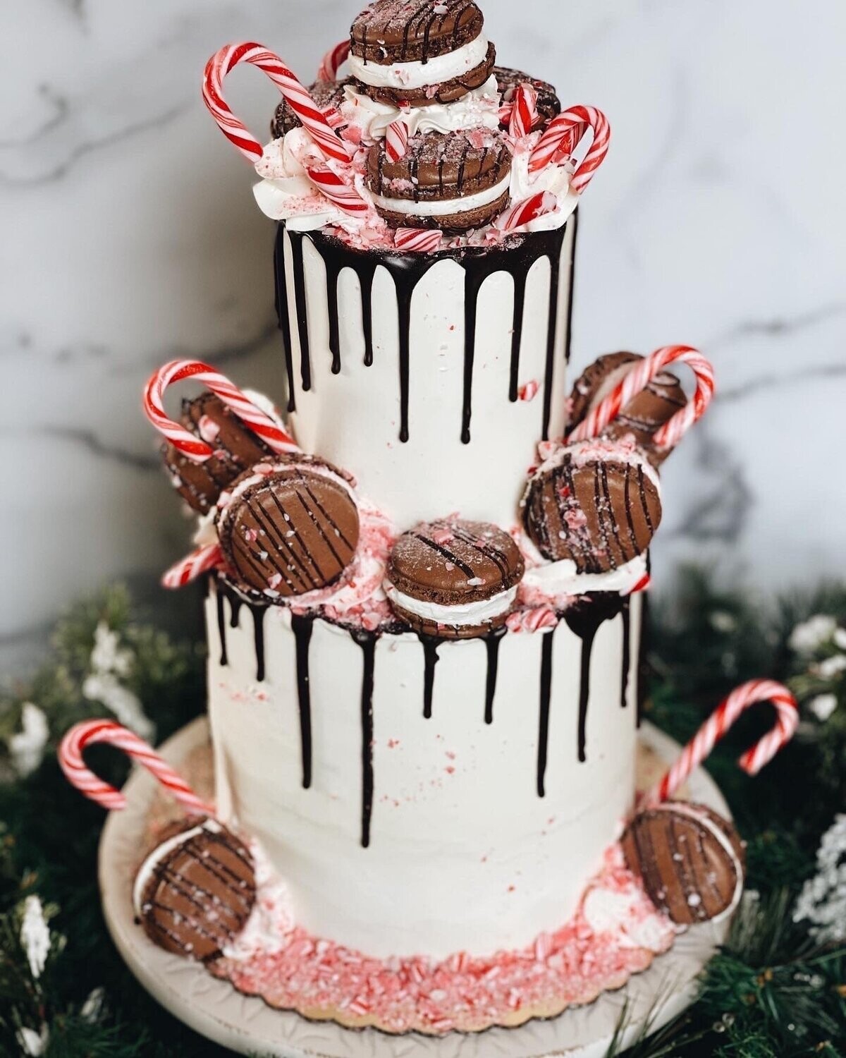 Candy Cane Lane Cake