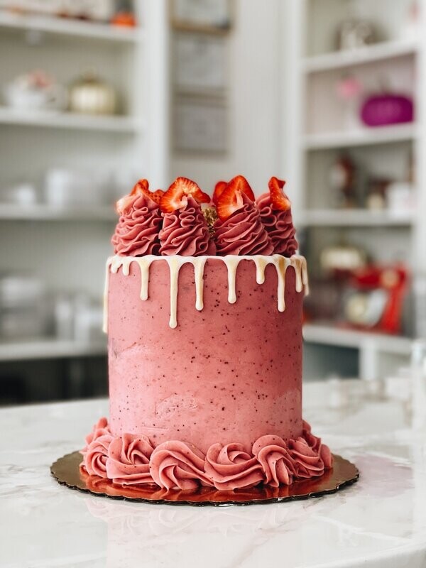 Strawberry Drip Cake